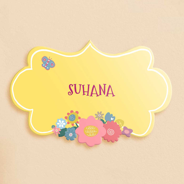 Personalized Enchanted Garden Theme Acrylic Kids Name Plate