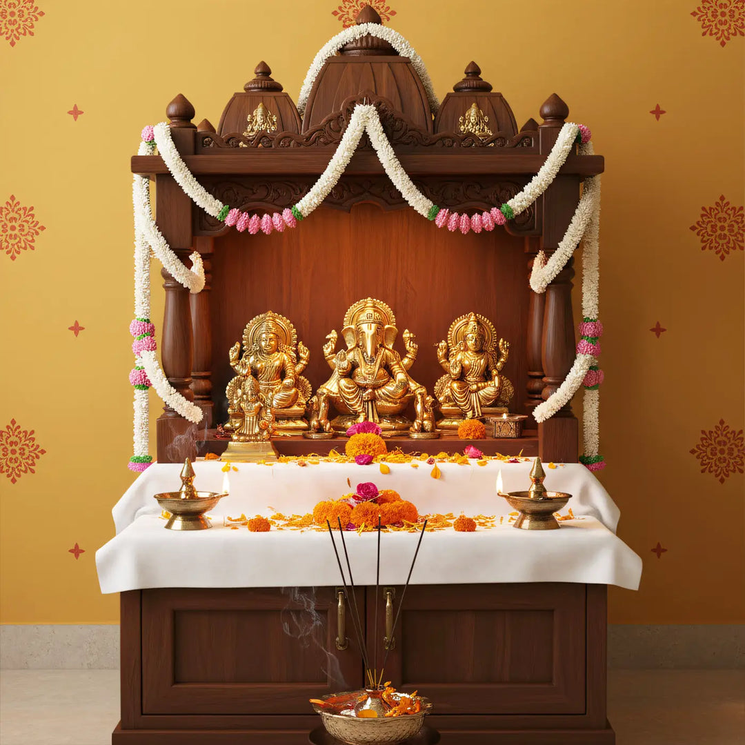 Bloom Royale White & Pink Shola Flower Entrance Decor | Includes Toran + 6 Hangings