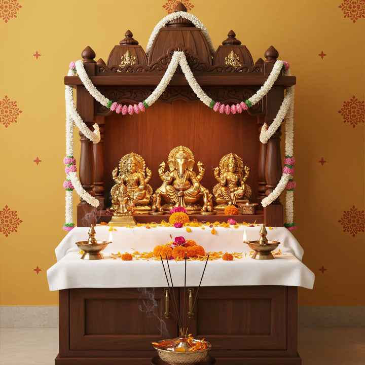 Bloom Royale White & Pink Shola Flower Entrance Decor | Includes Toran + 6 Hangings