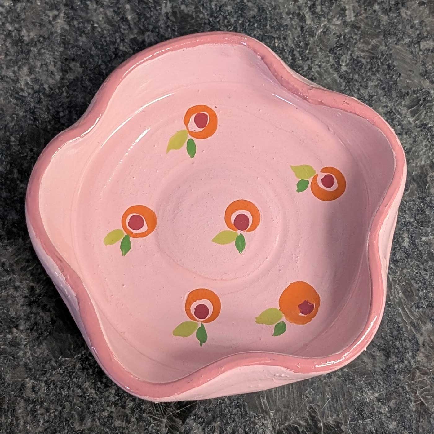 Vintage Ceramic Hand trinket tray 小物入れ Buy Hand-Painted Orange Theme Terracotta Trinket Tray Online On Zwende