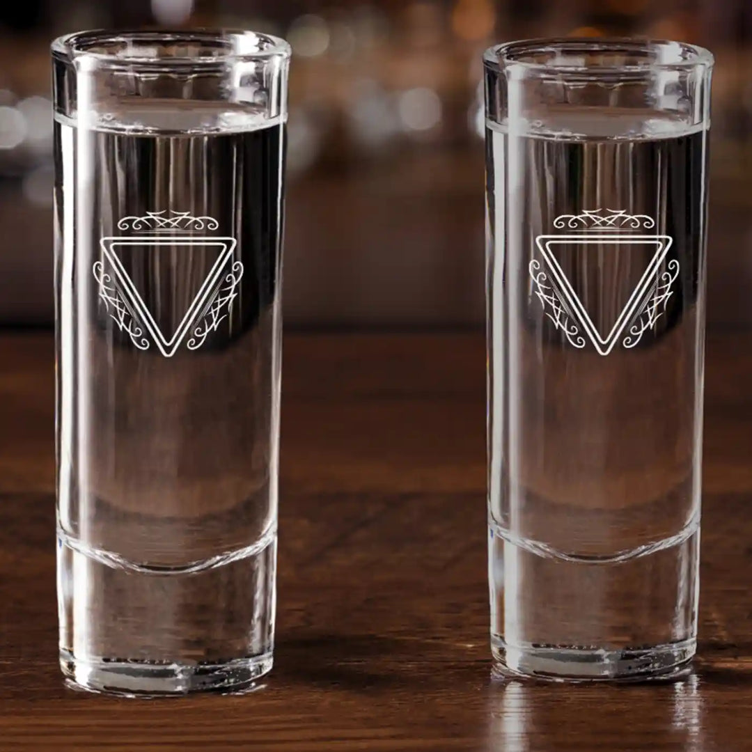 Personalized Engraved Monogram Design Shot Glass | Set Of 2 | 60 ML