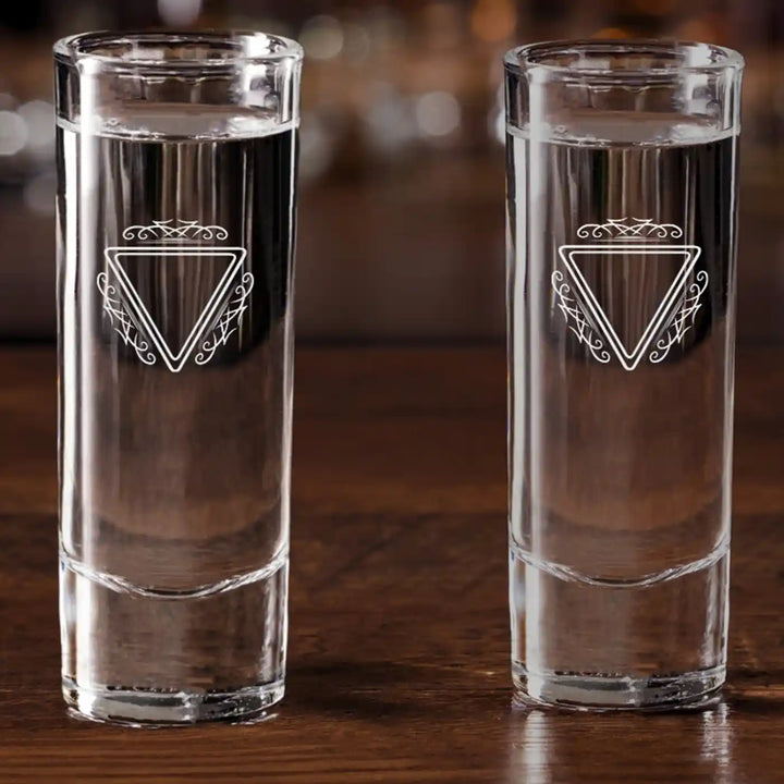 Personalized Engraved Monogram Design Shot Glass | Set Of 2 | 60 ML