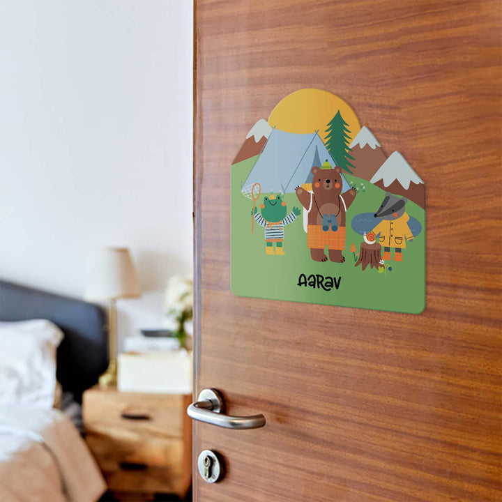 Personalized Into The Wild Theme Acrylic Kids Name Plate