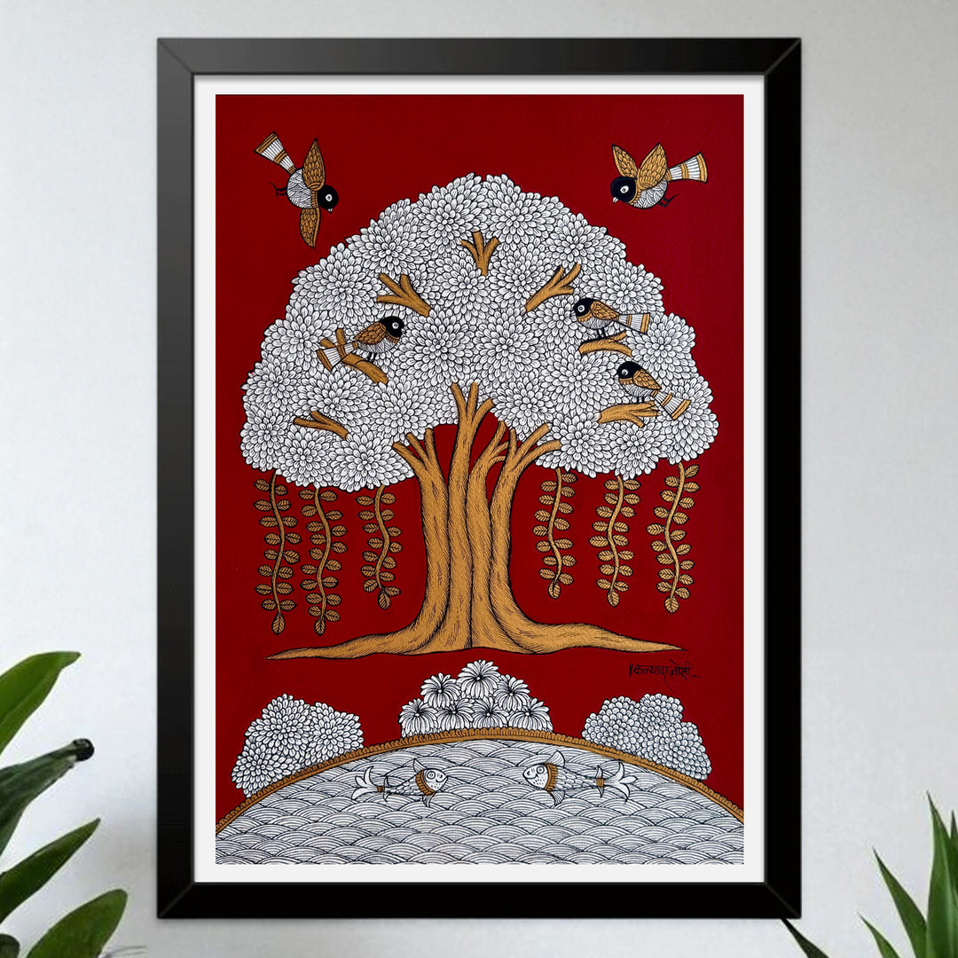 14.5 X 18.5 Inch | Tree Of Life Paper Phad Painting