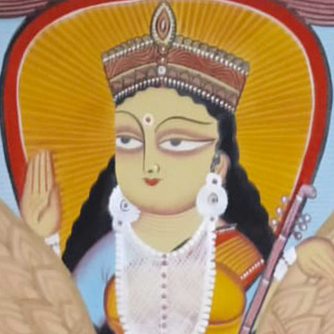 14 x 22 Inch | Wings of Wisdom | Original Hand Painted Kalighat Painting | Natural Colors On Paper