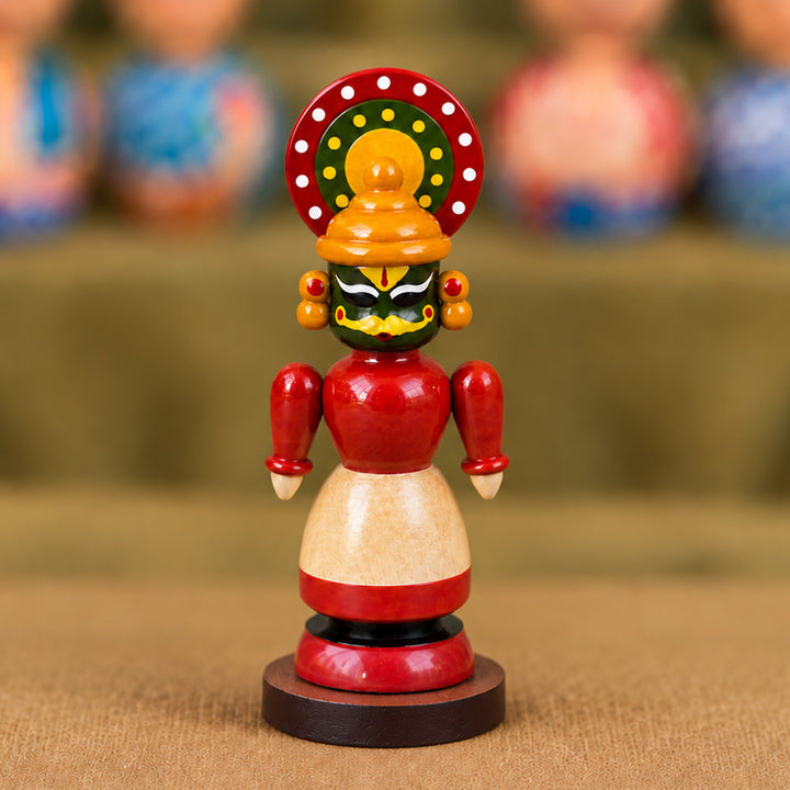 Handcrafted Small Kathakali Wooden Golu Doll For Gifting & Decor