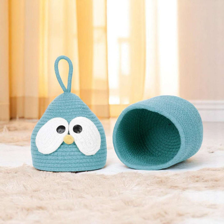 Cute Multipurpose Coil Basketry Handmade Foldable Cotton Rope Baskets For Kids