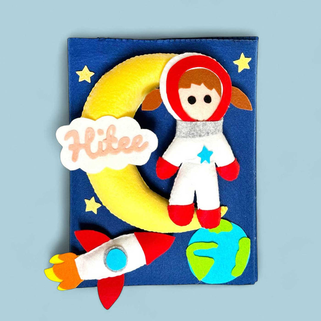 Personalized 3D Girl Astronaut Theme Felt Photo Album For Kids