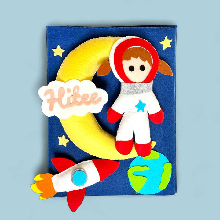 Personalized 3D Girl Astronaut Theme Felt Photo Album For Kids