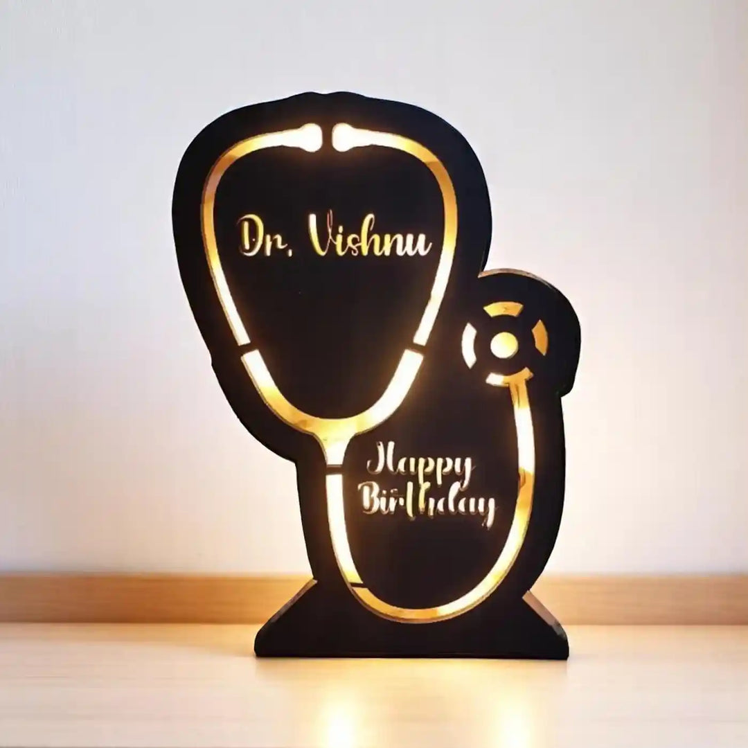 Personalized Doctor Theme MDF Wood Table Lamp