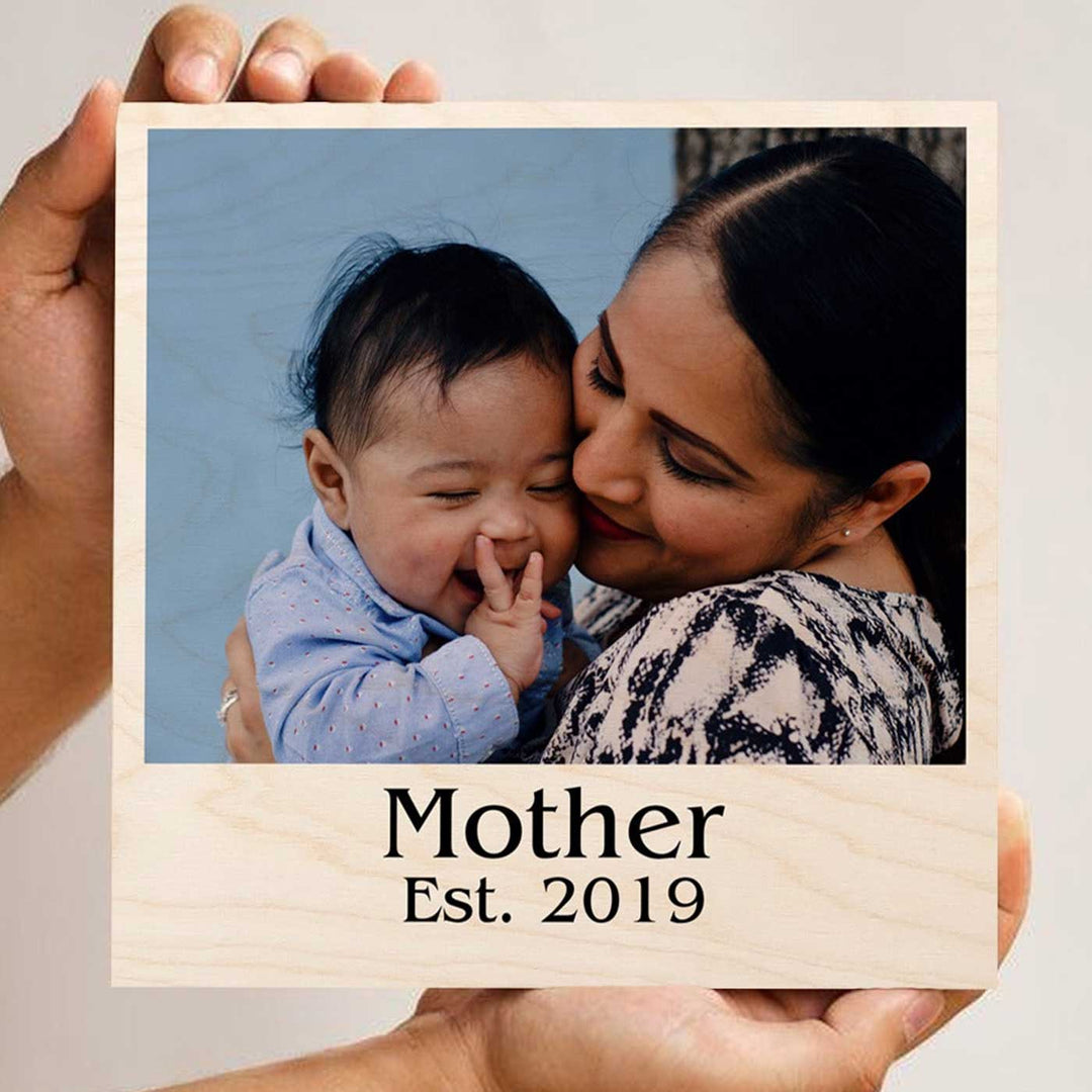 Photo Personalized Printed Mother's Milestone Theme Wooden Decorative Plaque