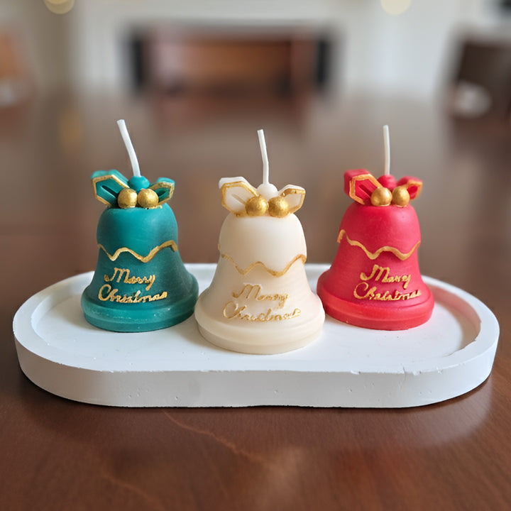 3 Pc | Handmade Colorful Bell Christmas Candles