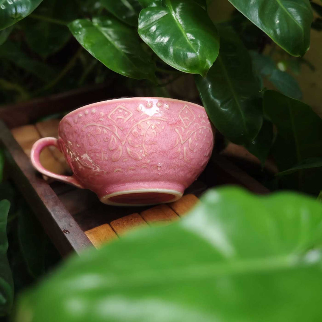 Handmade Embrose Cappuccino Ceramic Mug