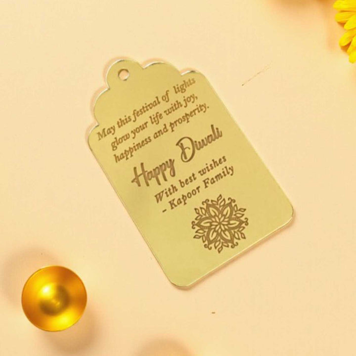 Personalized Engraved Acrylic Diwali Gift Tags | Set Of 10