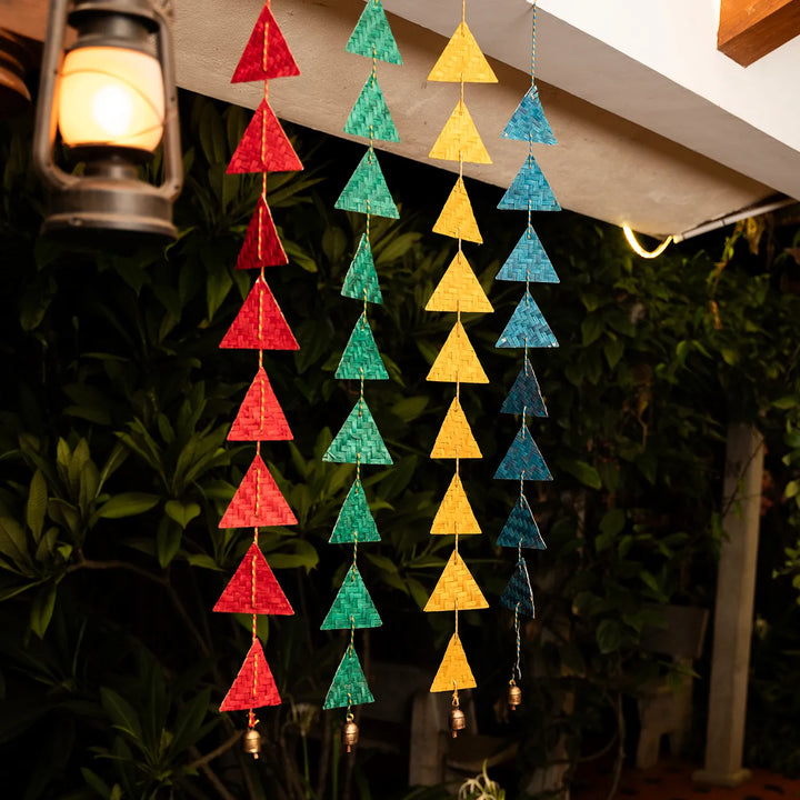 Woven Triangle Eco-Friendly Bamboo Hanging | 45 Inch x 2 Inch | Set Of 2