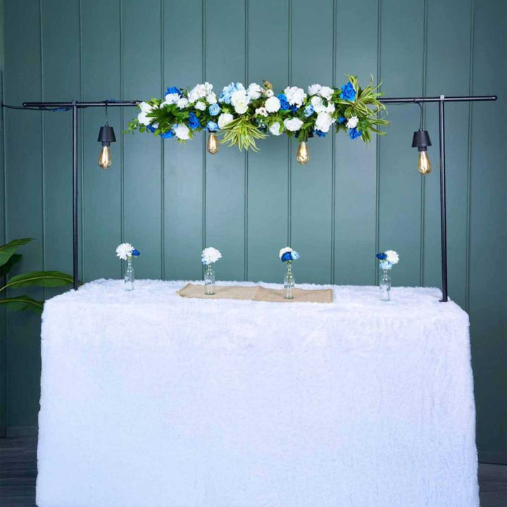 Foldable Black Powder Coated Metal Table Decor Backdrop Stand With Storage Bag
