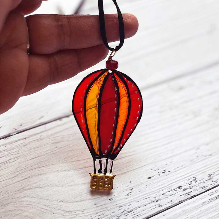 Handmade Laser Cut Hotair Balloon Acrylic Necklace
