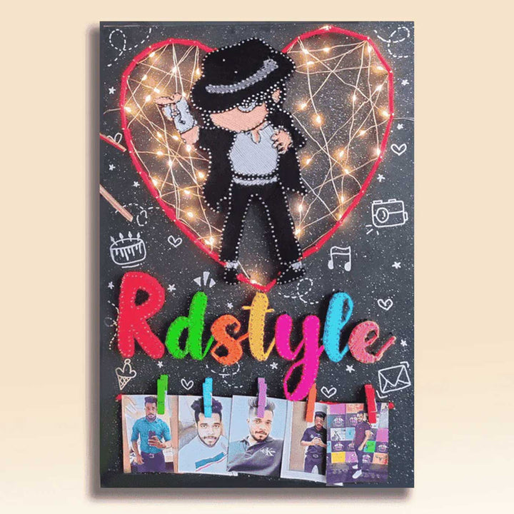 Photo Personalized String Art Dancer Theme Wooden Name Plate