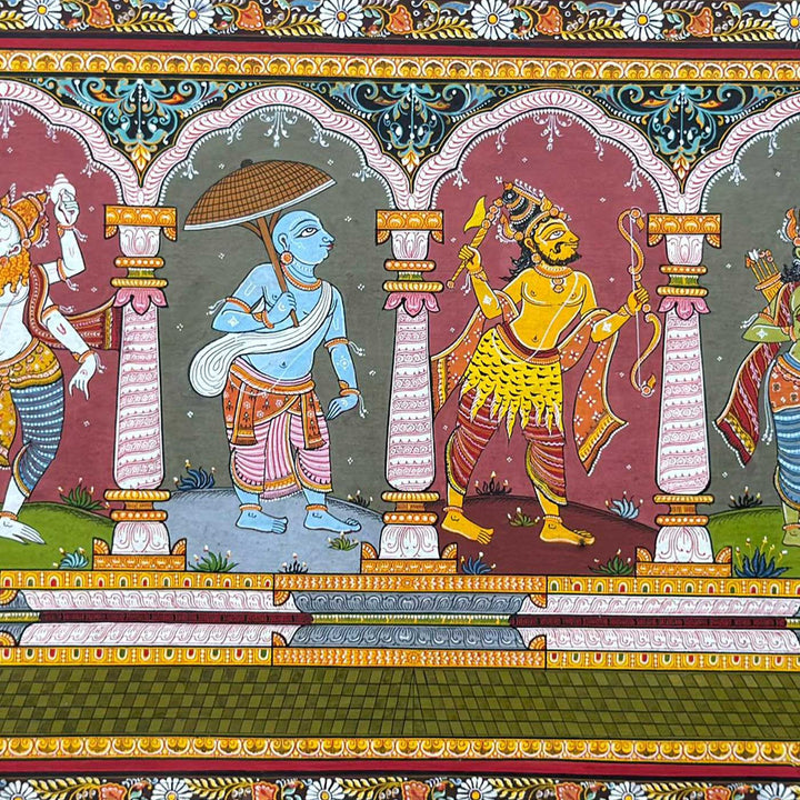 51 X 15 Inch | Handmade Canvas Dashavataar Painting