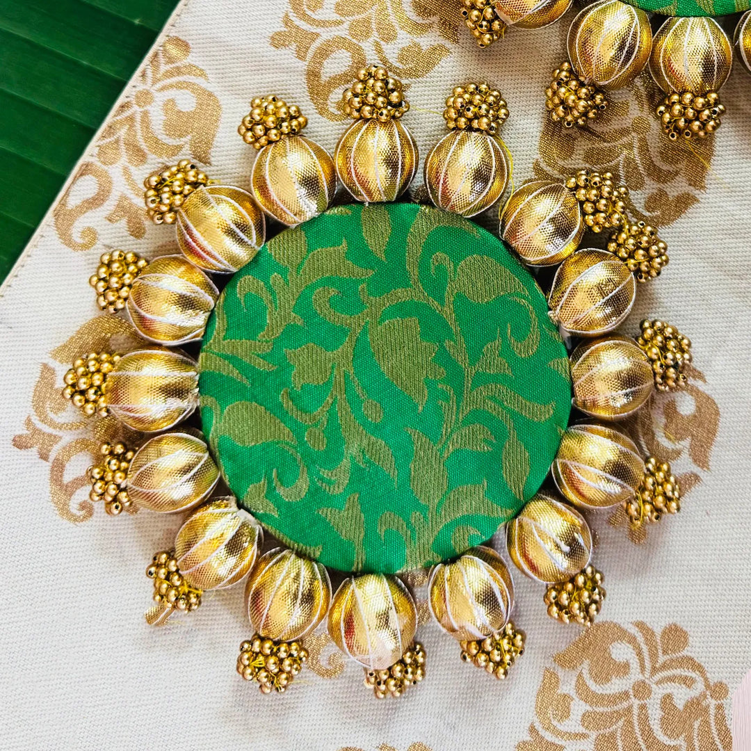 6 Inch | Handmade Gota Patti Round Rangoli Mat | Set Of 2