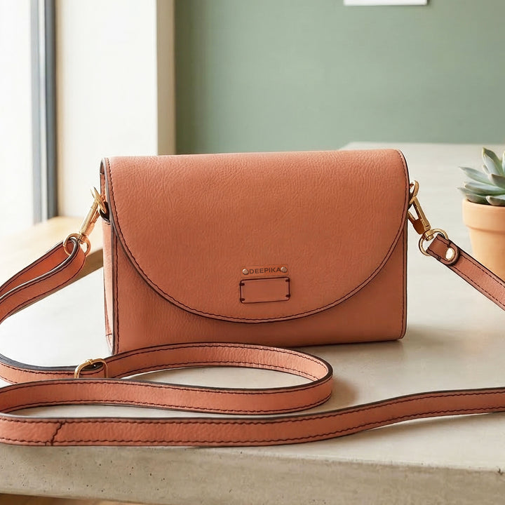 Personalized Pink Becky Leather Wallet With Sling