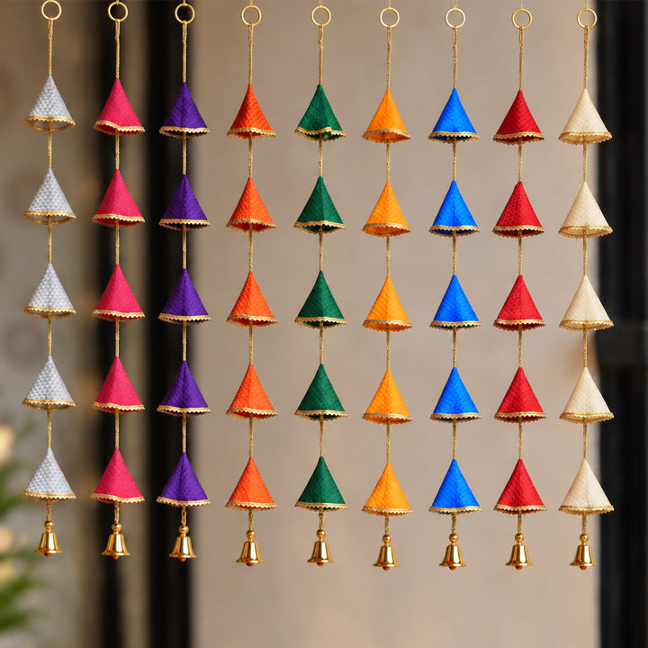 Set of 9 | Navrang Handmade Khun Fabric Latkan Hanging For Pooja/Festive Decor