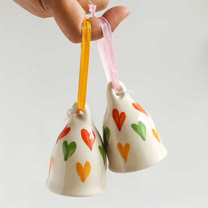 Set of 2 | Handmade Love Tone Ceramic Bell