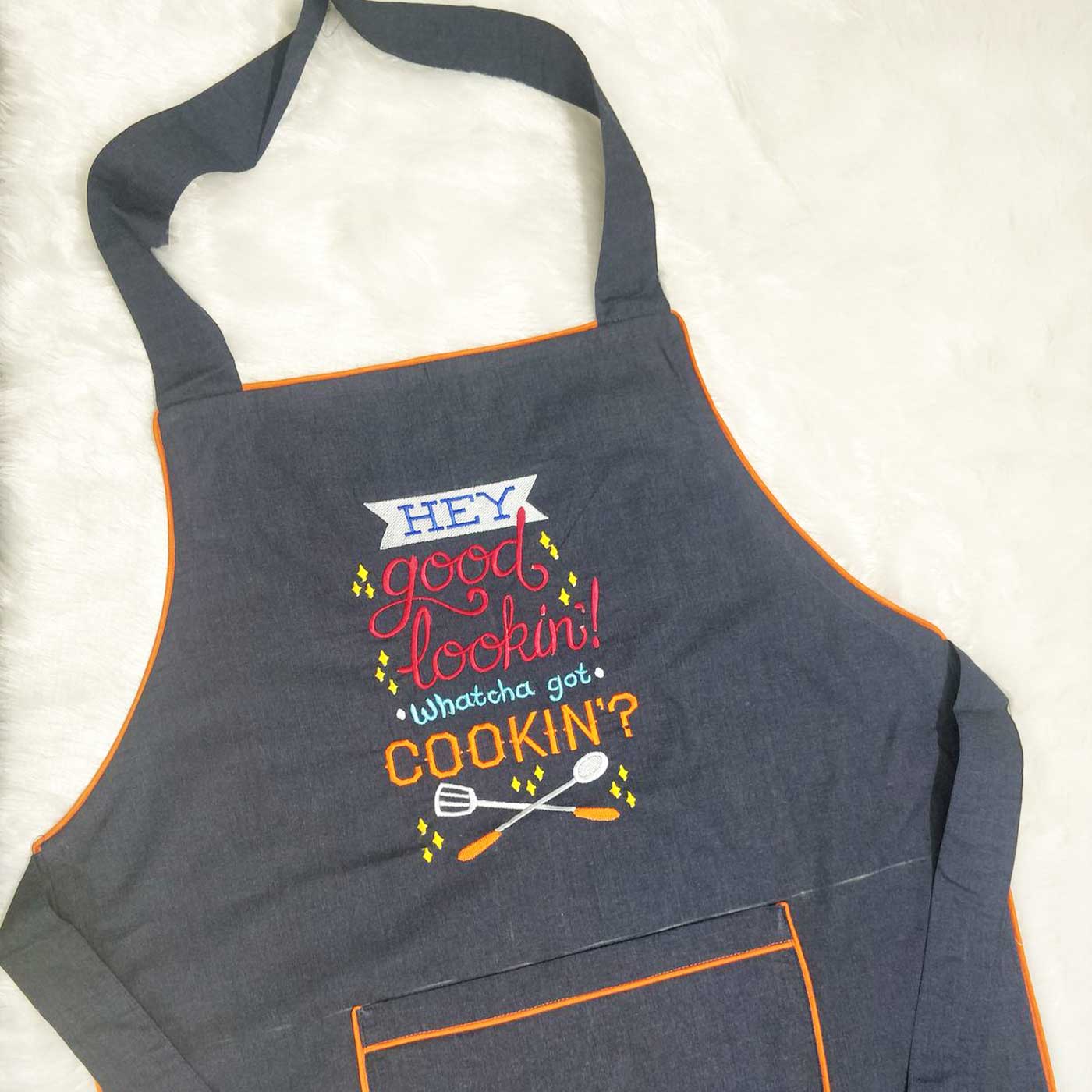 Buy Personalized Embroidered Cooking Theme Apron Online On Zwende