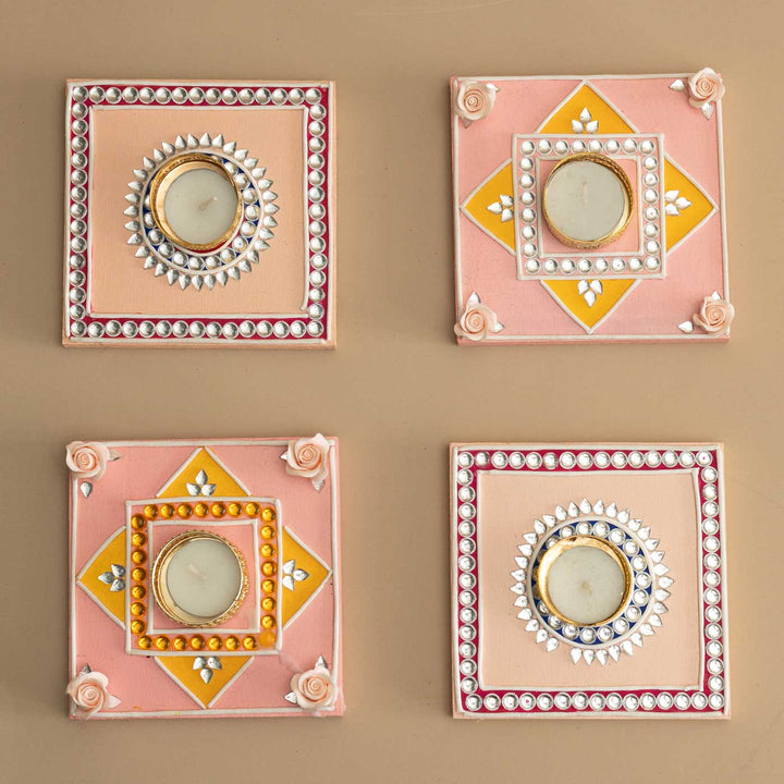 Handmade Dharma Jyoti Wooden Tealight Holder