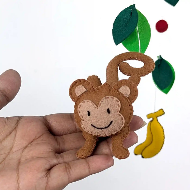 Handmade Monkey Forest Theme Felt Cot Mobile