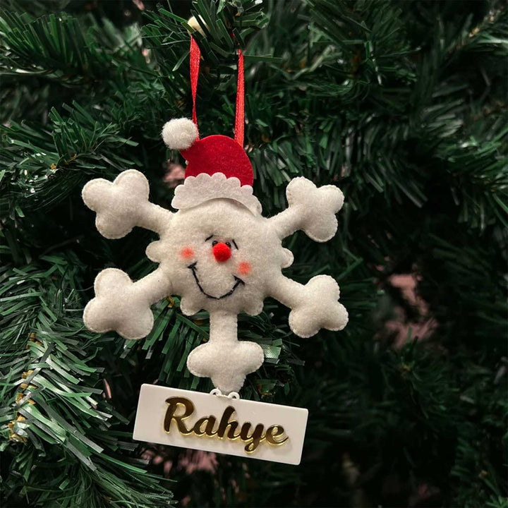 Personalized Snowflake Felt Ornaments For Christmas Tree Decoration