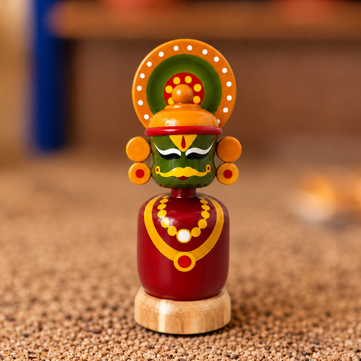 Handcrafted Big Kathakali Wooden Golu Doll For Gifting & Decor