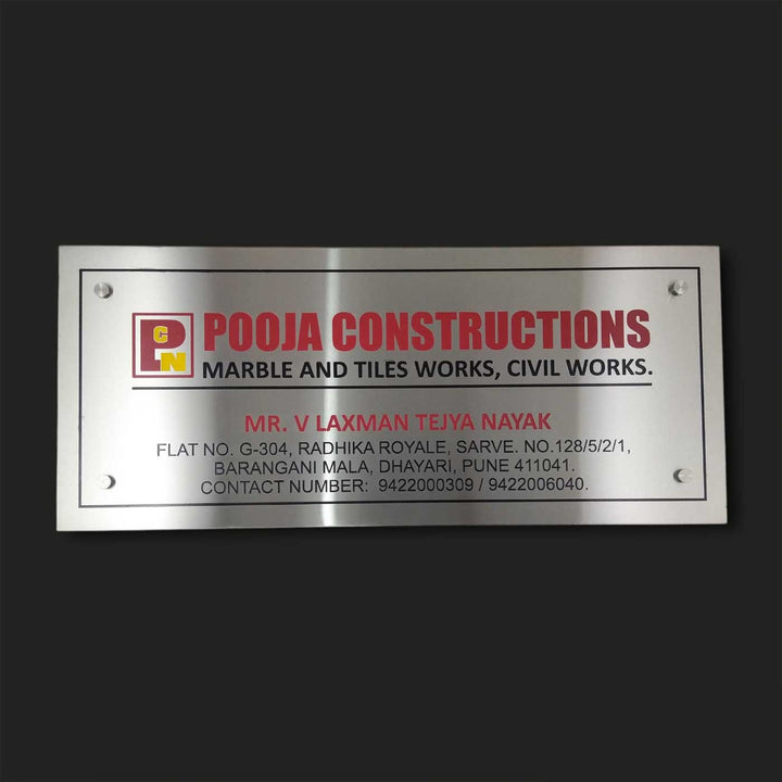 Personalized Engraved Stainless Steel Office Name Plate