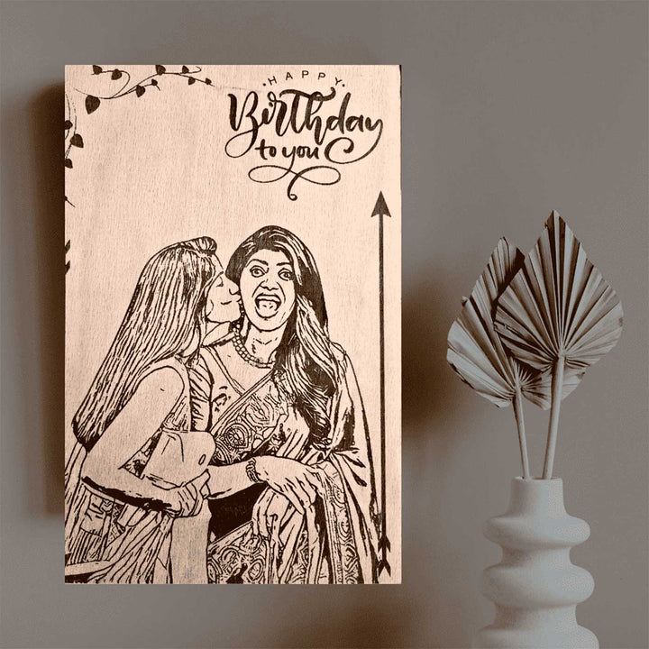 Photo Personalized Engraved Birthday Wooden Decorative Plaque