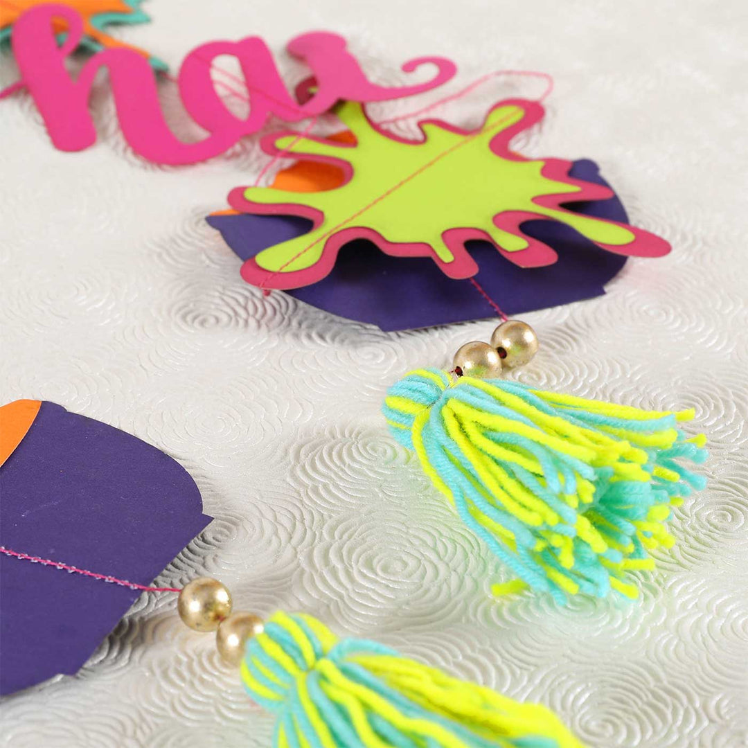 Handmade Holi Themed Paper Hanging