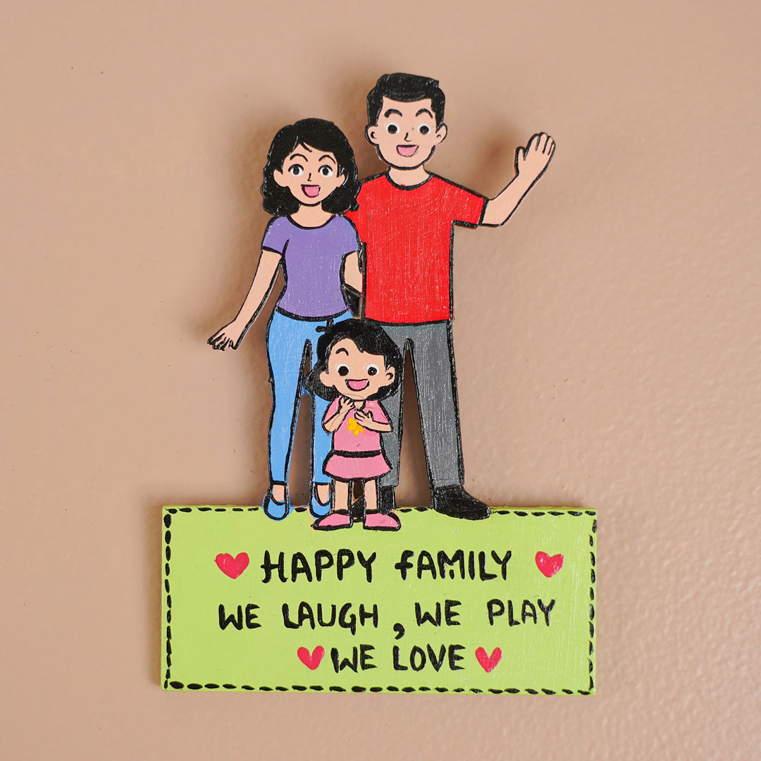 Personalized Family Theme MDF Wood Fridge Magnet