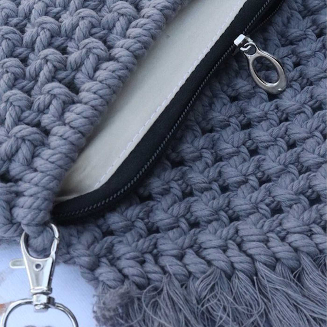 Handmade Macrame Clutch Bag With Sling