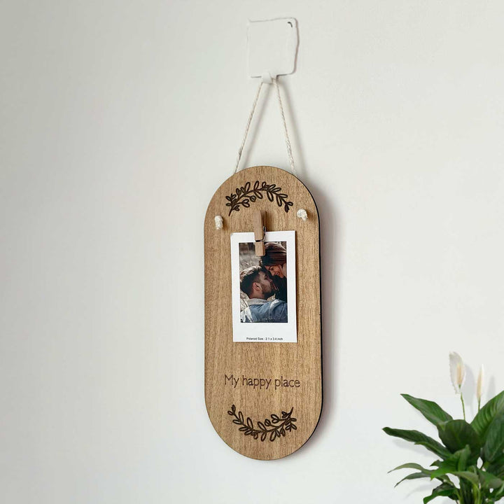 Photo Personalized "My Happy Place" Wooden Wall Hanging