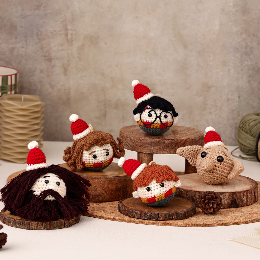 5 Pc | Handmade Harry Potter Theme Crochet Ornaments For Christmas Tree Decoration