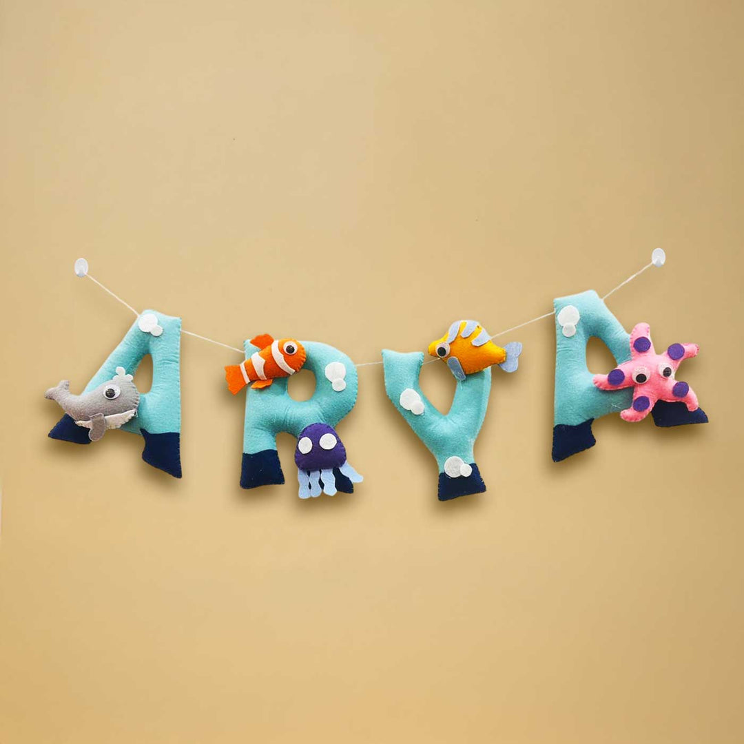 Personalized Sea Creatures Theme Felt Kids Name Plate