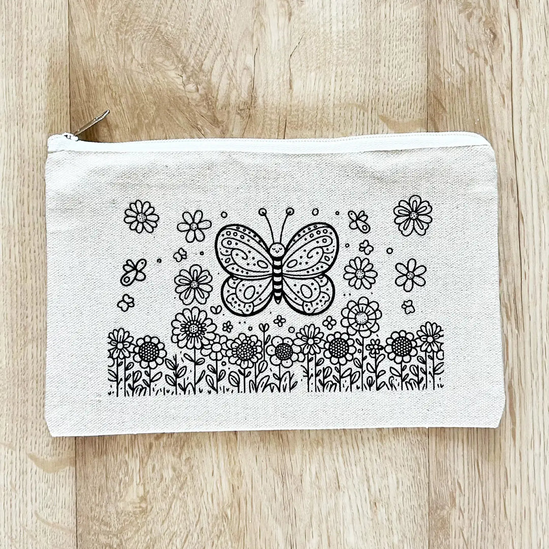 DIY Colour It Yourself Little Butterfly Cotton Pouch For Kids