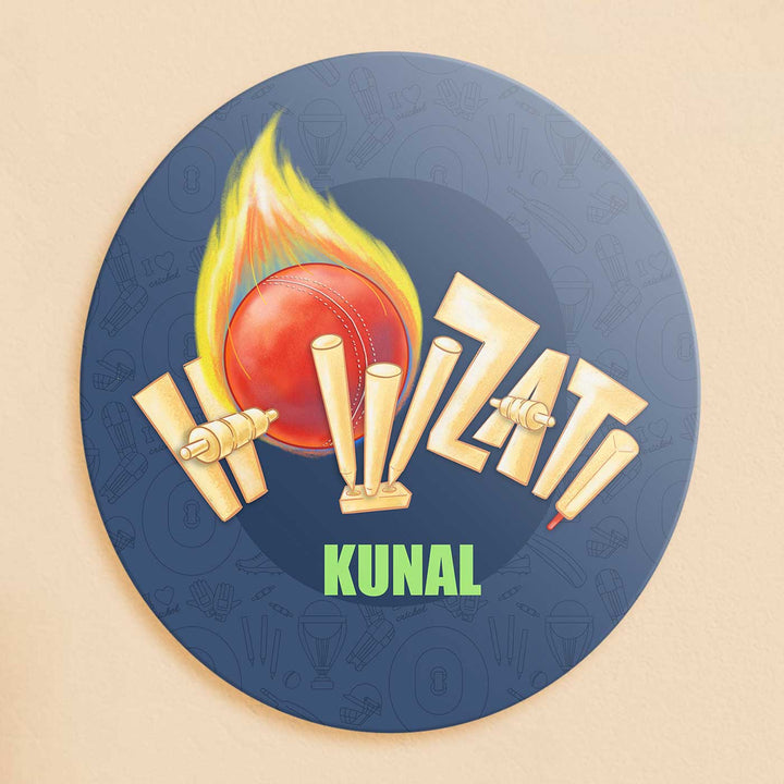 Personalized Cricket Buzz Theme Acrylic Kids Name Plate