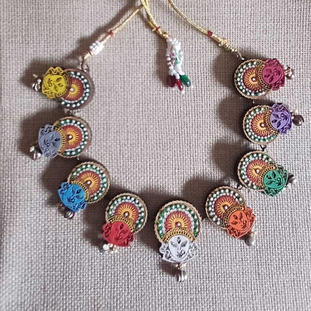 Handmade Navdurga Wooden Necklace