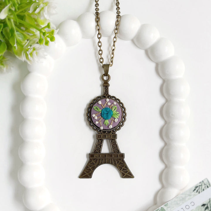 Hand Embroidered Love In Loops Antique Finish Necklace