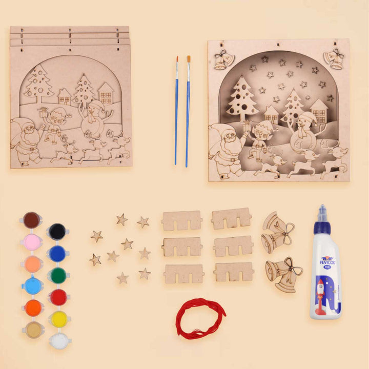Pre Marked Multilayer Frame Christmas MDF Wood DIY Kit