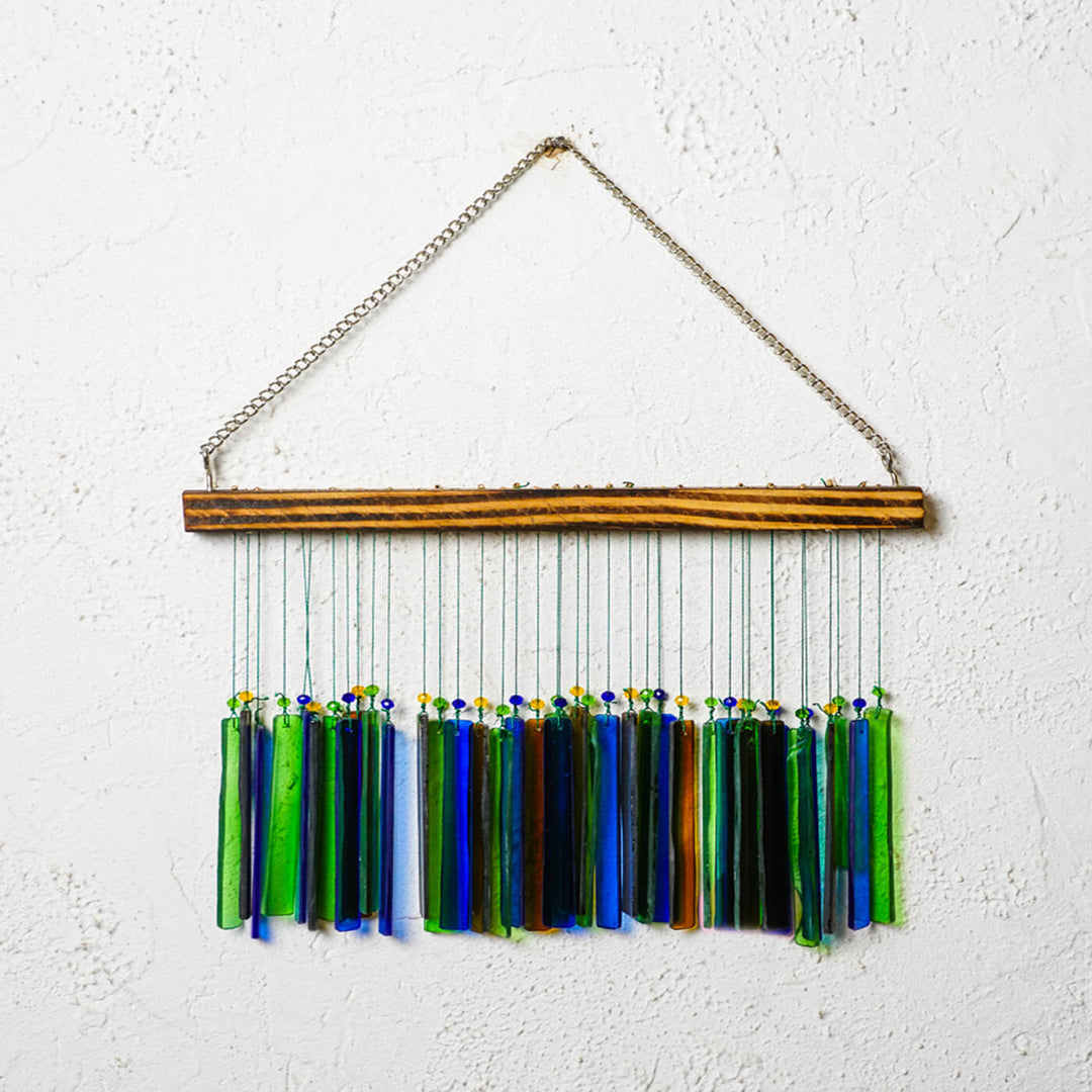 Colourful Rectangle Glass Windchime