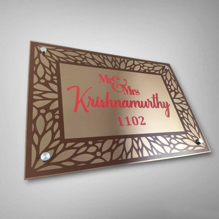 Personalized Engraved Square Copper Stainless Steel Name Plate