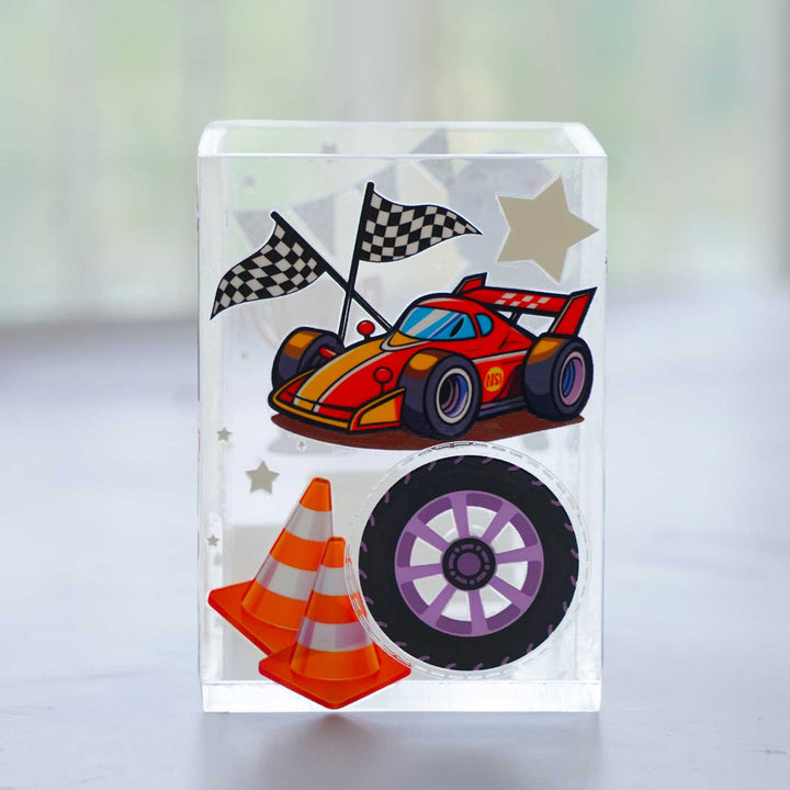 Hand Decorated Multi Theme Acrylic Pen Stand For Kids