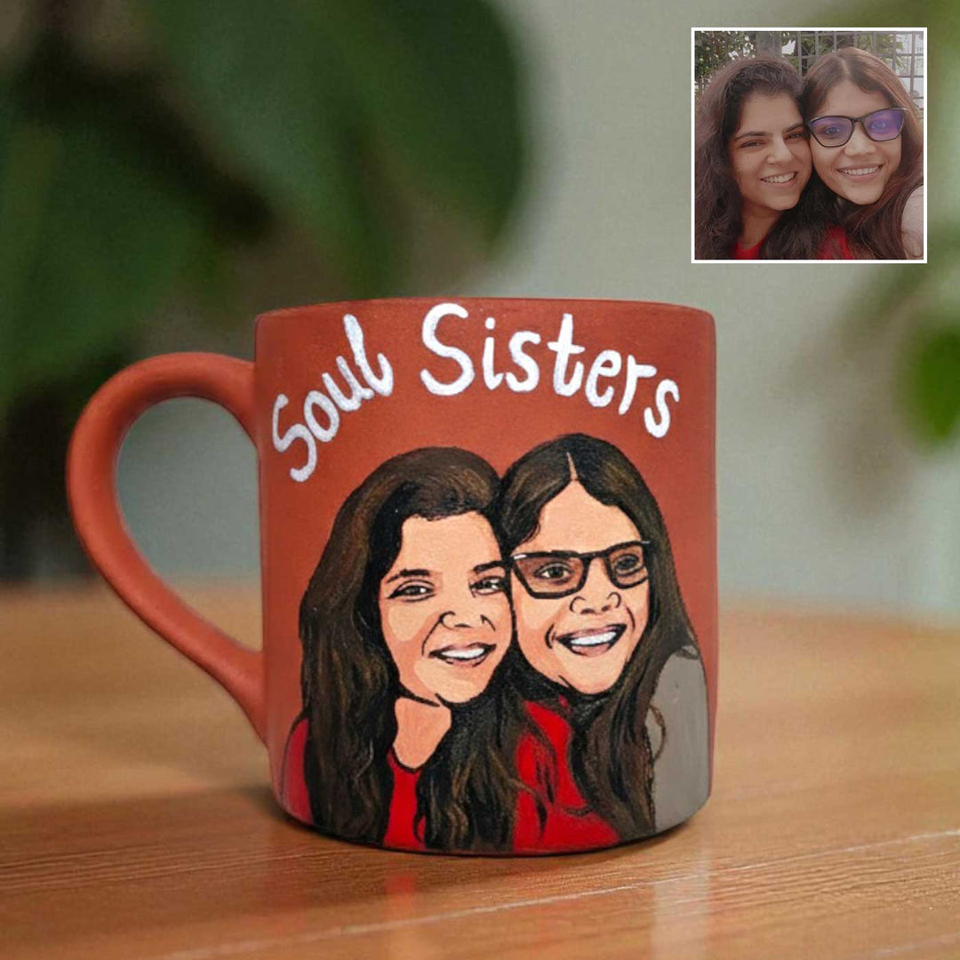 Photo Personalized Hand-Painted Soul Sister Terracotta Mug