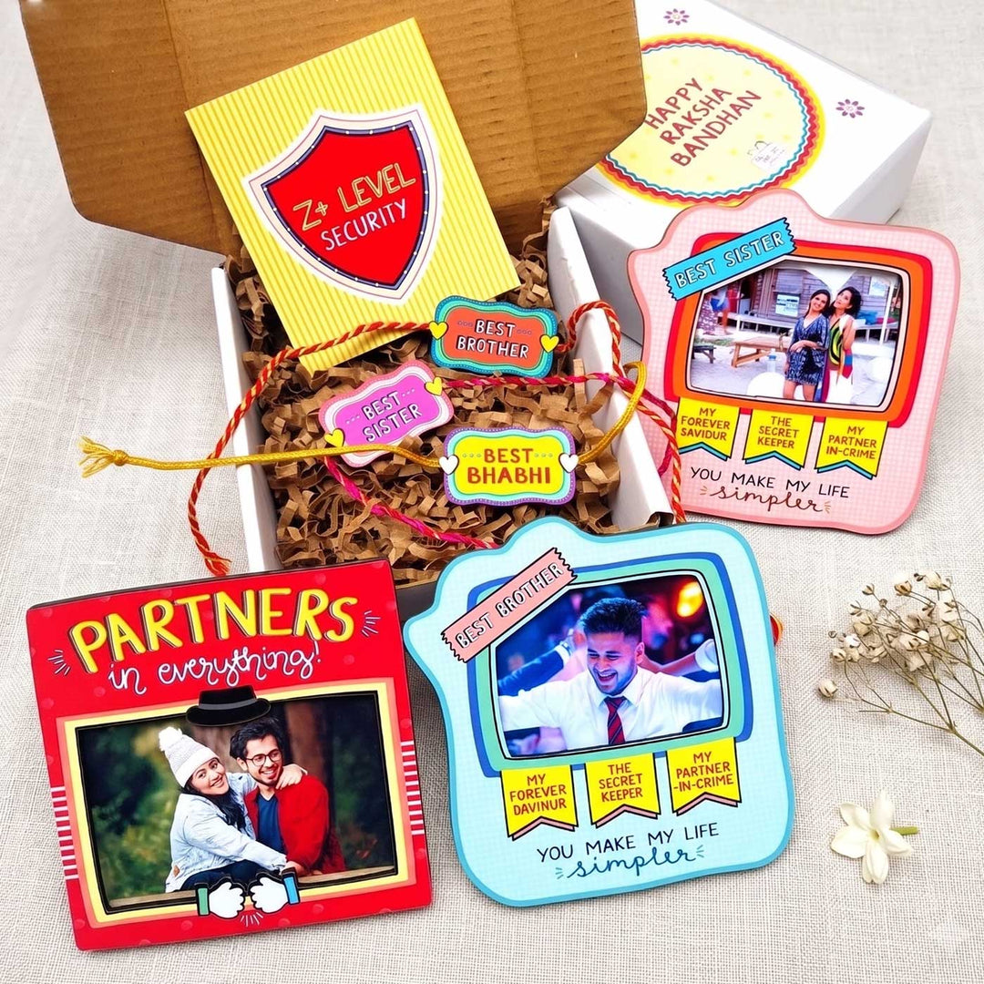 Personalized Photo Magnet & Rakhi Gift Combo | Build-Your-Own Set